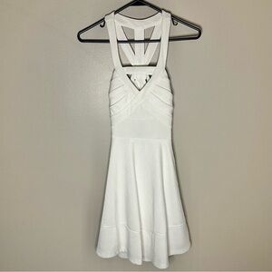 Emerald Sundae Short White Backless Dress with Build In Bra Size Small